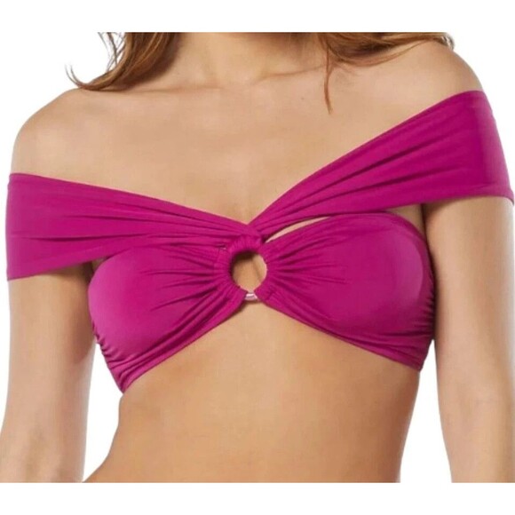 Carmen Marc Valvo Women's Multi-Way Bra Bikini Top LARGE - Azalea RETAIL: $92.00 - Picture 3 of 6